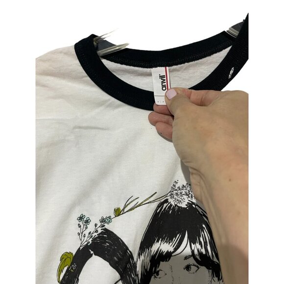 Anvil The Staves Women's Shirt Short Sleeve White Black Size S - Picture 4 of 4